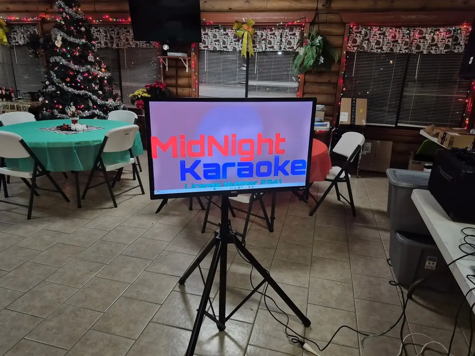 Karaoke night in the campground community room